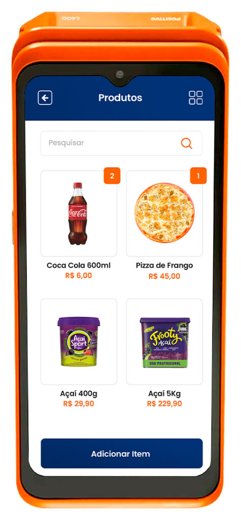 Tela do aplicativo POS